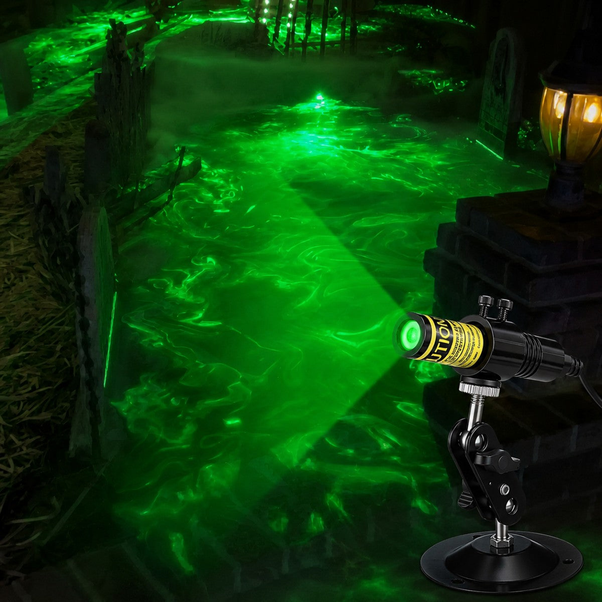 🎃 Halloween Laser Swamp Projector – Spooky Fog & Haunted Yard Light 👻