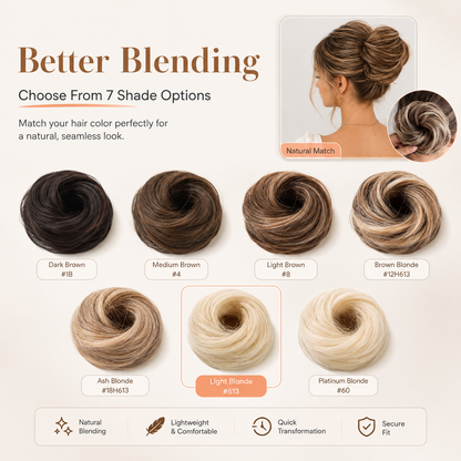 Buy three get one free✨ Messy Hair Bun Scrunchie— 7 Colors Available, Effortless Volume & Instant Updo Style 💁‍♀️