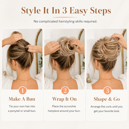 Buy three get one free✨ Messy Hair Bun Scrunchie— 7 Colors Available, Effortless Volume & Instant Updo Style 💁‍♀️
