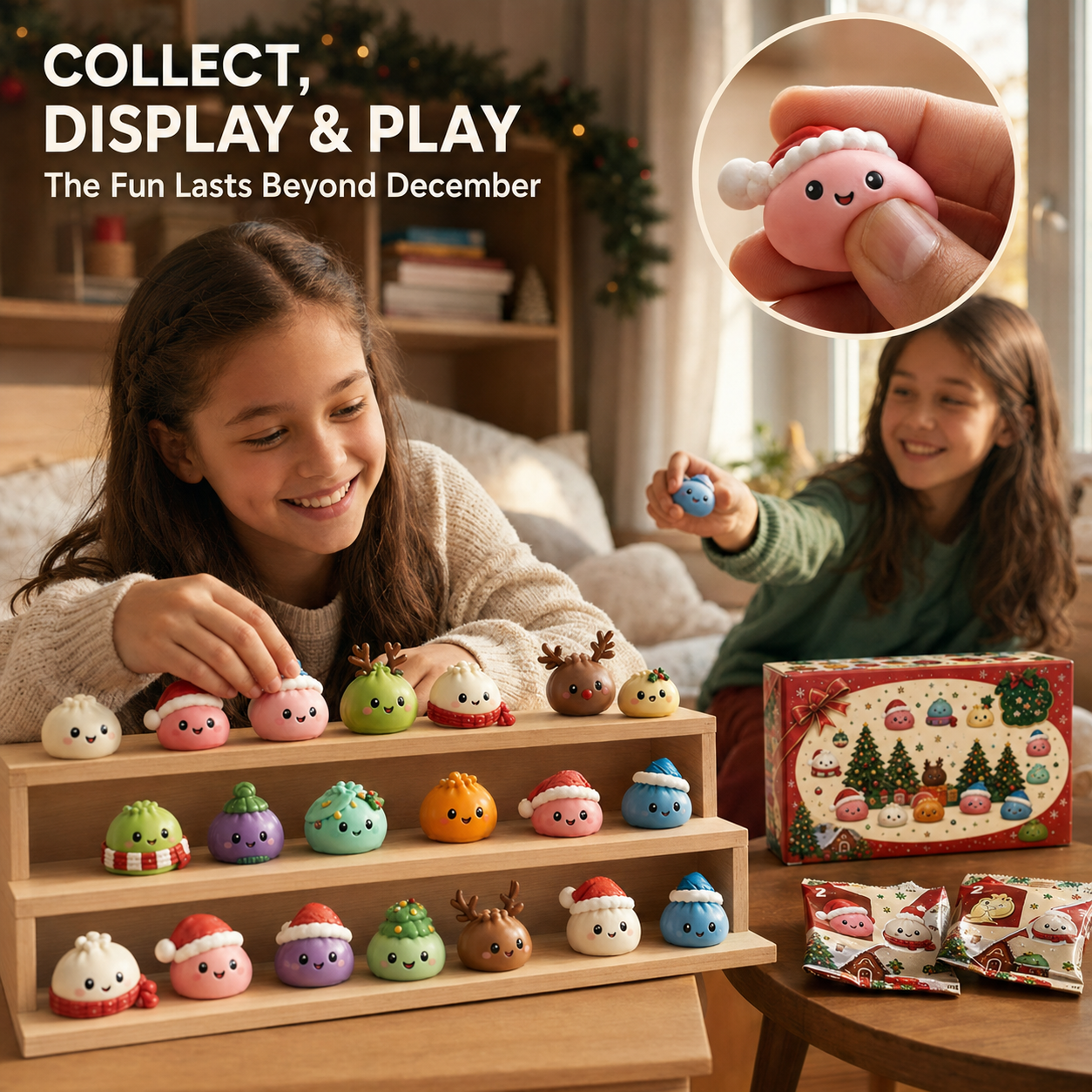 🎅 Countdown to Christmas: 24-Day Cute Dumpling Squishy Toy Advent Calendar 🎄🧸