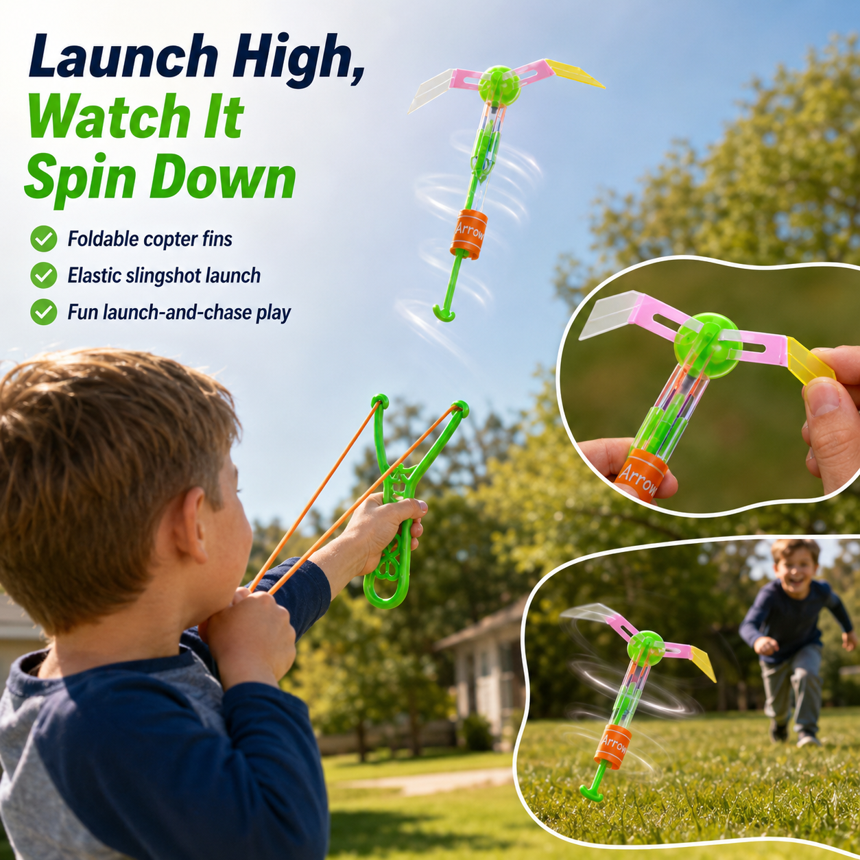 🌟 Light Up LED Flying Helicopter Set 🚀 | Glow Slingshot Rockets for Kids & Party Fun 🌙