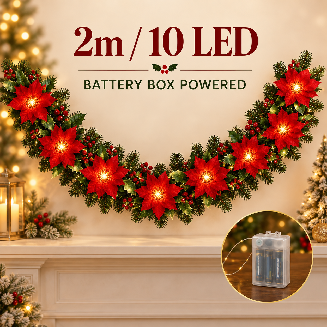 6.5 ft(10 LED) Battery Box Powered