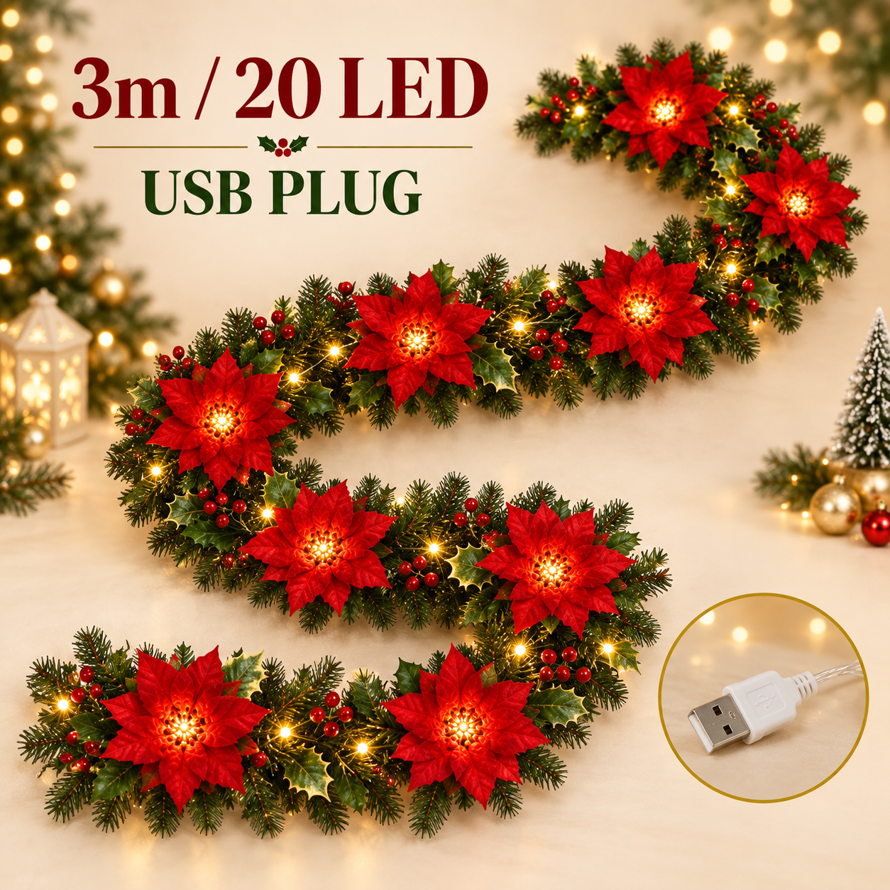 10 ft (20 LED) USB Plug