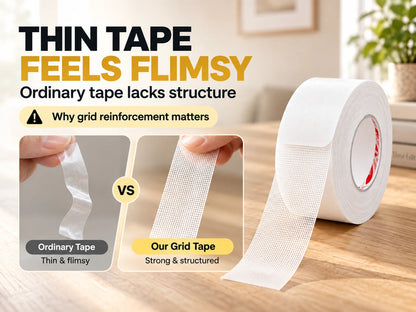 🏠 Multi-Surface Fiber Mesh Tape – Strong Hold for Carpets, Rugs & Home Decor 🛠️