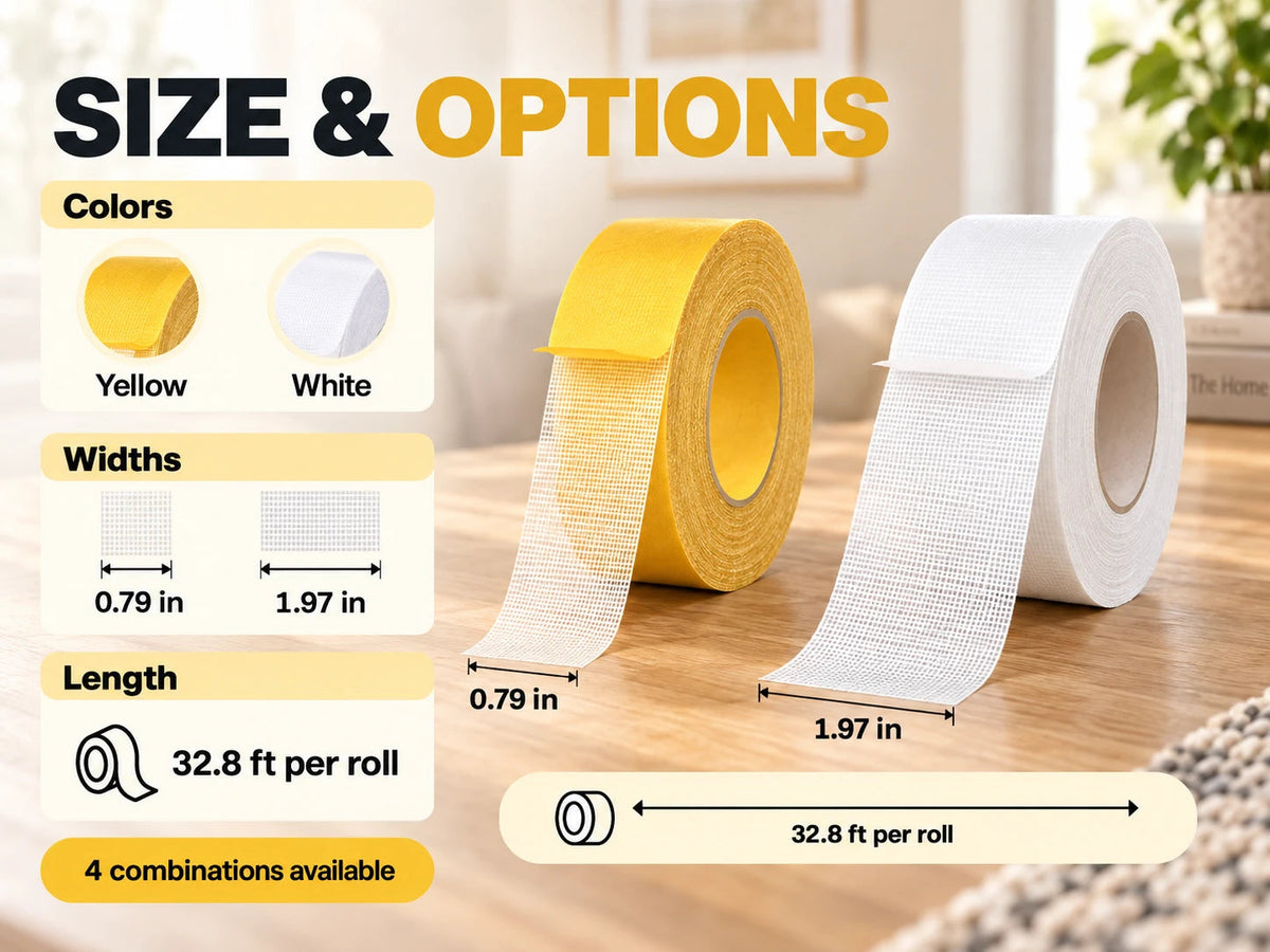 🏠 Multi-Surface Fiber Mesh Tape – Strong Hold for Carpets, Rugs & Home Decor 🛠️