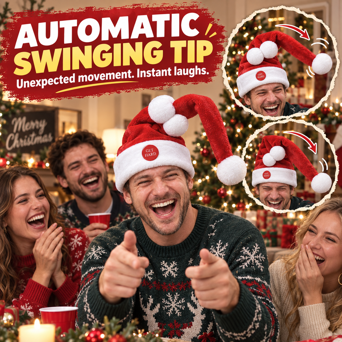 🎅 Fun Animated Christmas Hat – Bring Ultimate Laughs & Joy to Any Holiday Party!