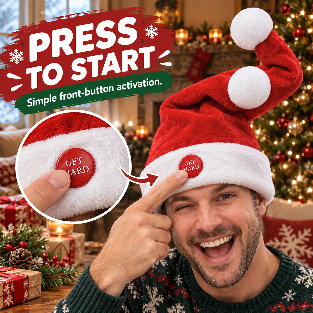 🎅 Fun Animated Christmas Hat – Bring Ultimate Laughs & Joy to Any Holiday Party!
