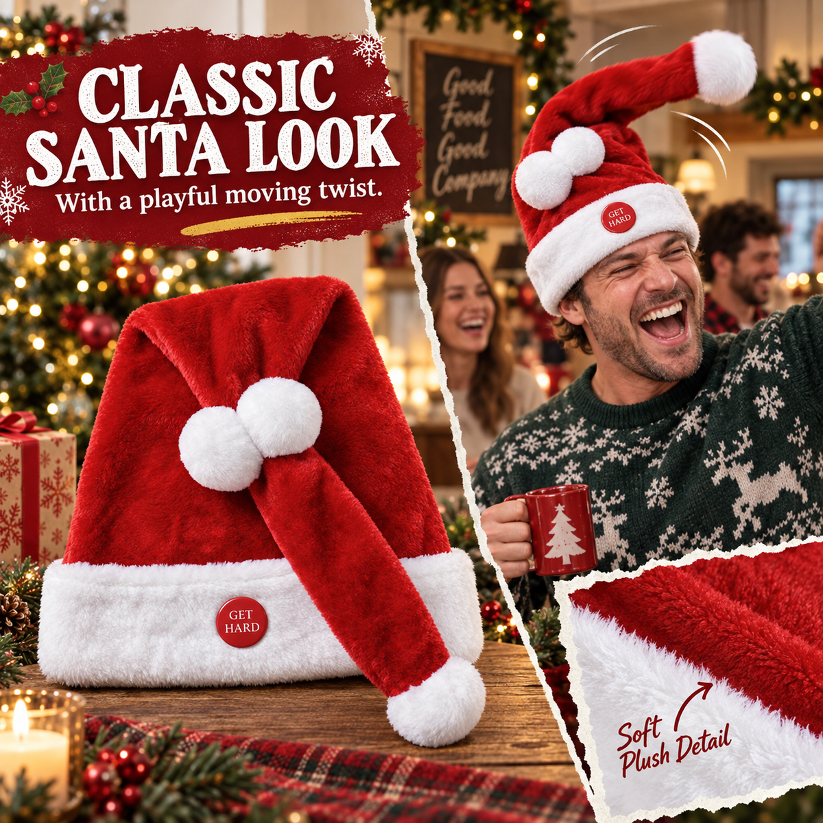 🎅 Fun Animated Christmas Hat – Bring Ultimate Laughs & Joy to Any Holiday Party!