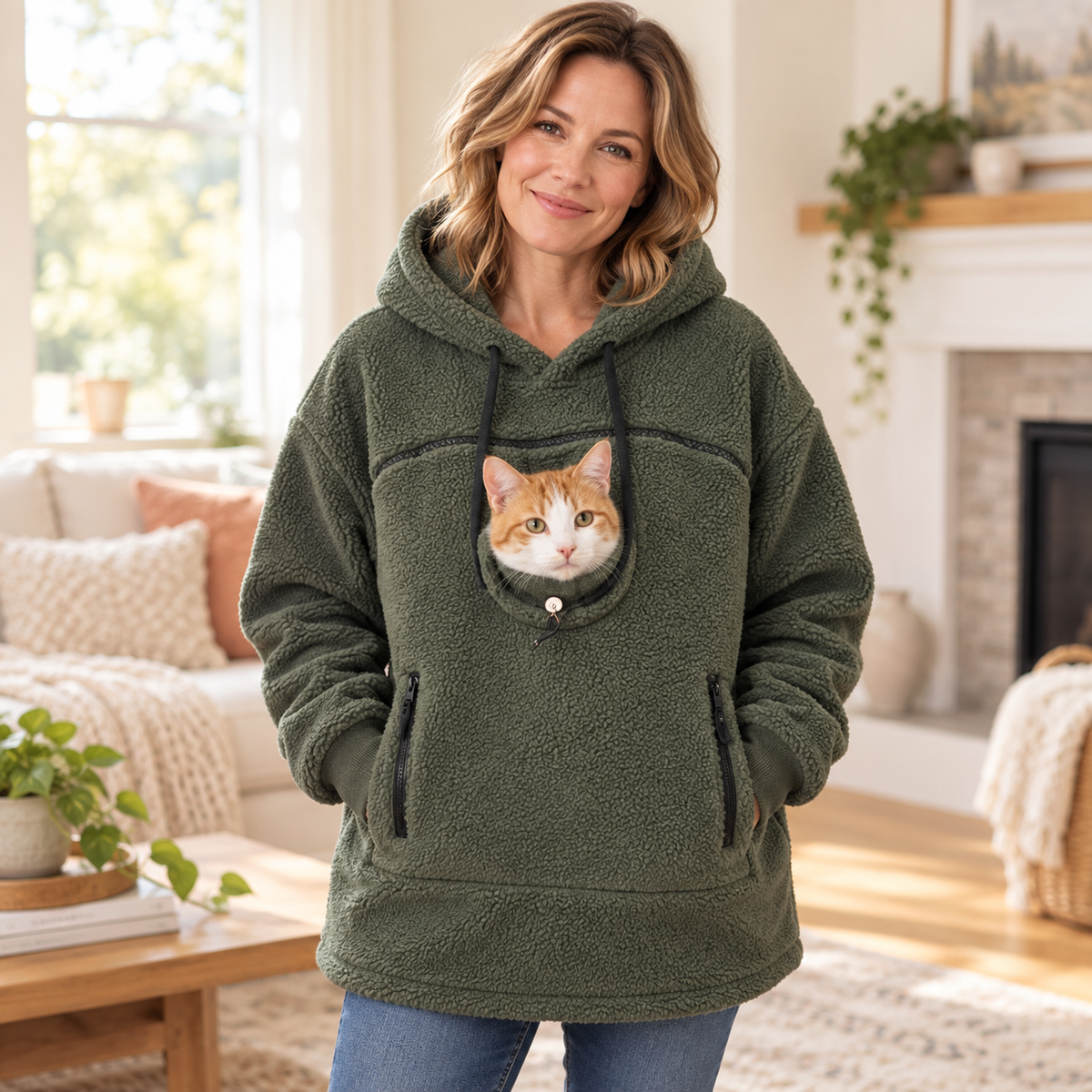 🛍️ Cozy Fleece Pet Carrier Hoodie – Keep Your Cat or Small Dog Warm, Calm & Close 🐾
