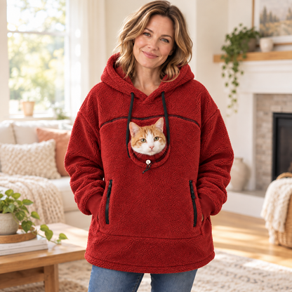 🛍️ Cozy Fleece Pet Carrier Hoodie – Keep Your Cat or Small Dog Warm, Calm & Close 🐾