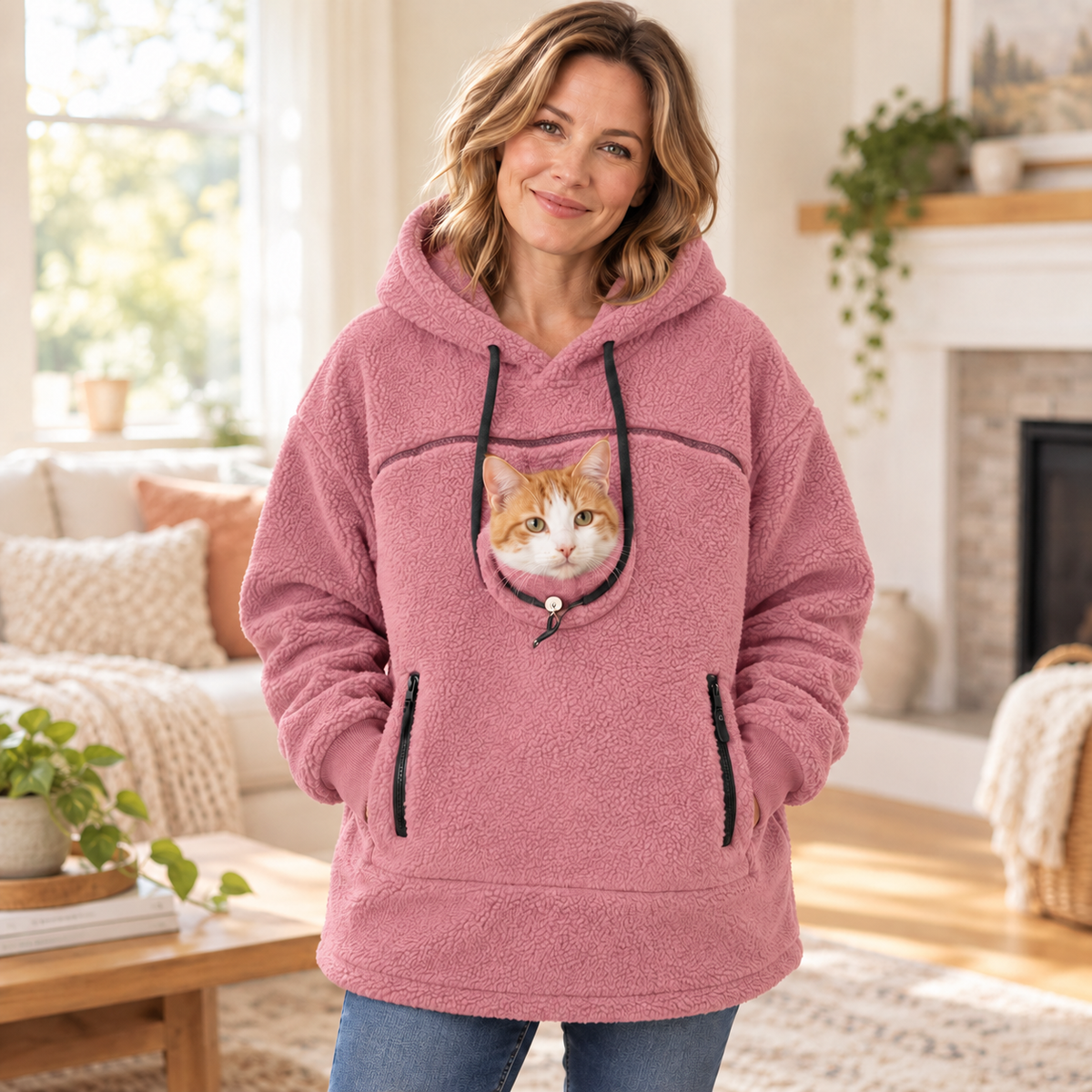 🛍️ Cozy Fleece Pet Carrier Hoodie – Keep Your Cat or Small Dog Warm, Calm & Close 🐾