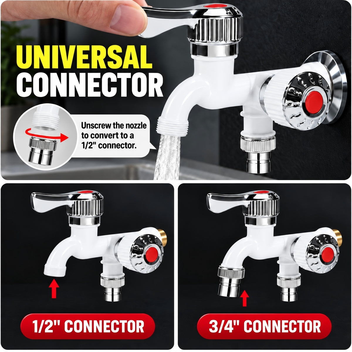 🚰 2-in-1 Dual Outlet Utility Faucet