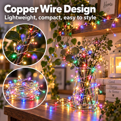 🎄 Wrap It. Shape It. Light Up Christmas — Copper Wire Firecracker String Lights ✨