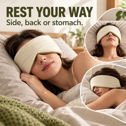 😴 360° Weighted Blackout Sleep Mask – No Tight Strap Just Soft Wraparound Comfort