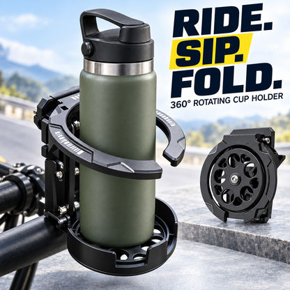 🚲🥤 360° Rotating Foldable Cup Holder – Secure Your Drink, Save Handlebar Space! 🔄✨