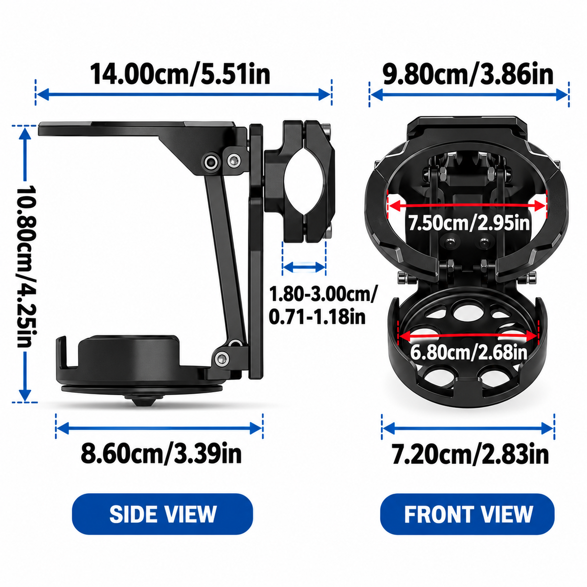 🚲🥤 360° Rotating Foldable Cup Holder – Secure Your Drink, Save Handlebar Space! 🔄✨