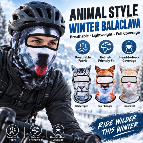 🐾 Ride Wild Stay Cool — Lightweight Breathable Animal Cycling Balaclava 🚴💨