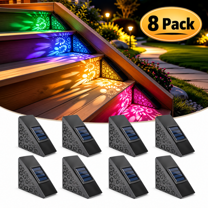☀️ Solar Step Lights — Auto Dusk Lighting 🌈 Color-Changing Outdoor Stair & Deck Lights