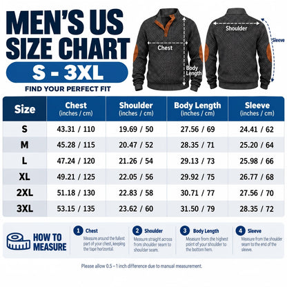 Men's Jacquard Stand Collar Henley Shirt