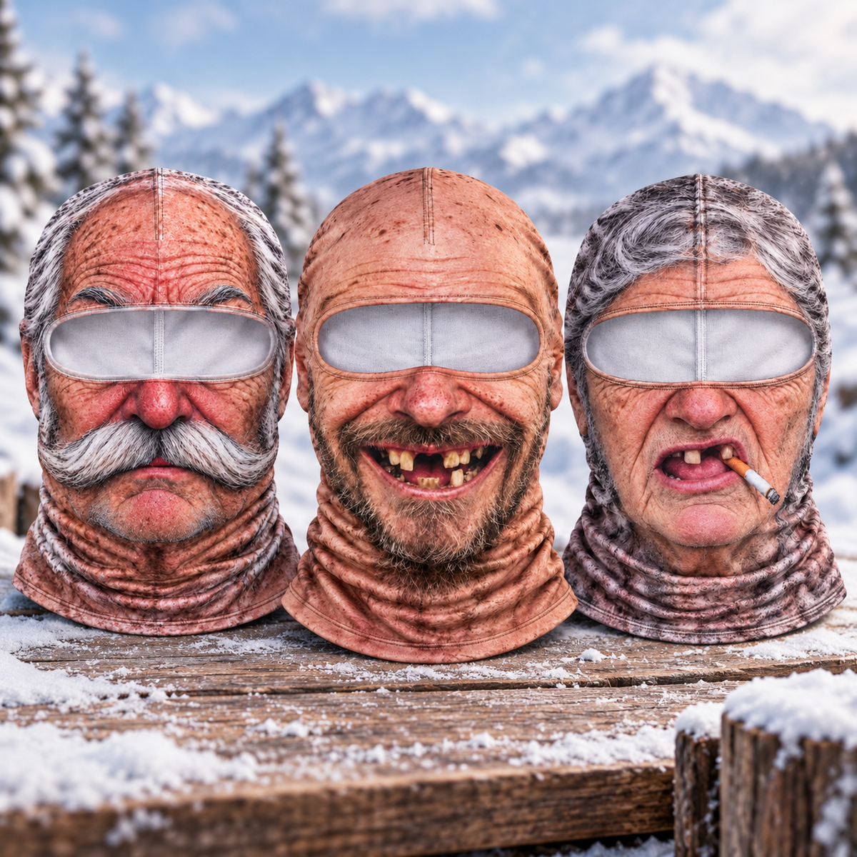 🤣 Funny Realistic Face Ski Mask – Full Coverage Balaclava for Skiing, Snowboarding & Winter Fun