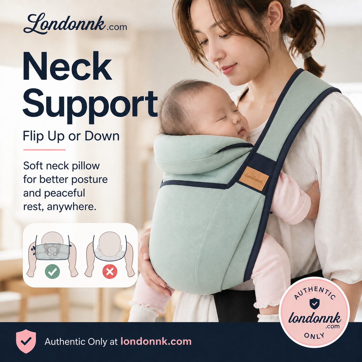 👶 4-in-1 Breathable Baby Carrier – 0-36 Months, Front/Back/Facing In/Out – Hands-Free