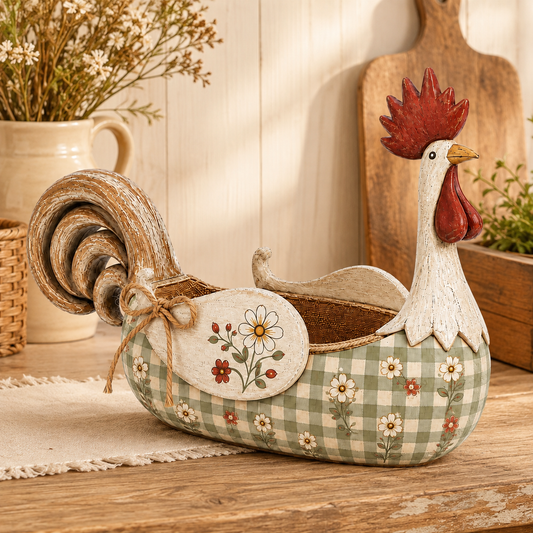 🐓 Bring Country Charm to Your Kitchen! Vintage Rooster Utensil Holder & Farmhouse Decor 🌻✨