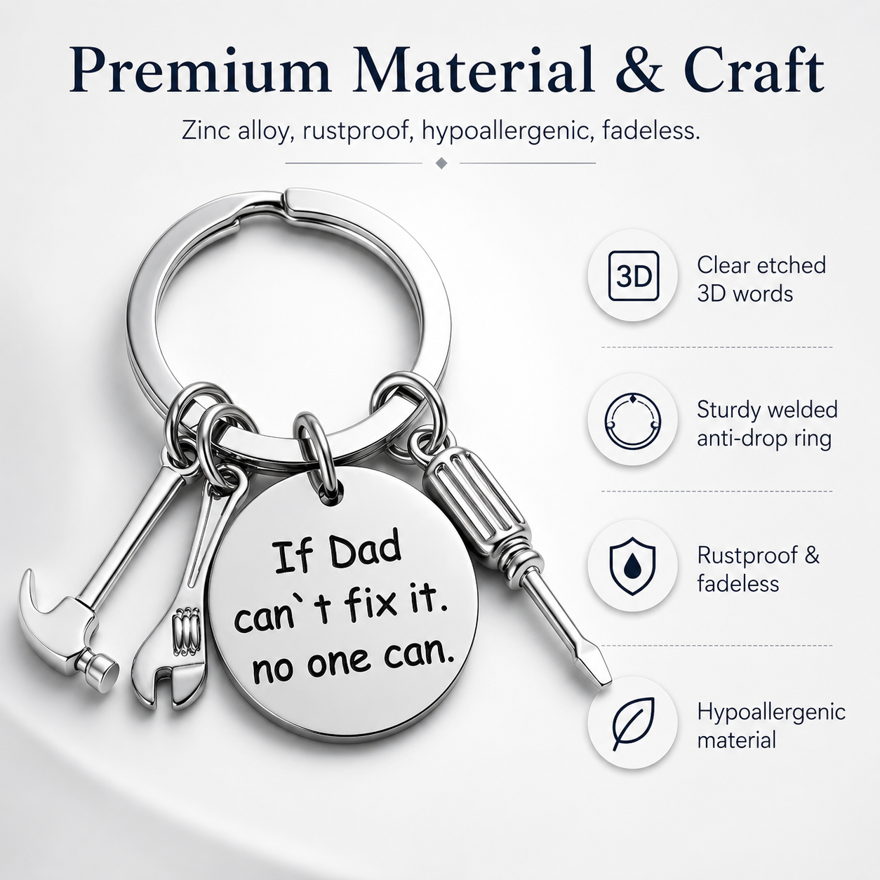 🎁Father's Day Keychain, Fashion Accessory with Hammer