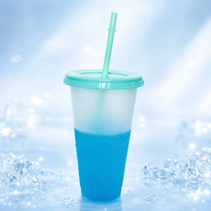 ❄️Summer temperature-regulating large-capacity color-changing cup when cooled