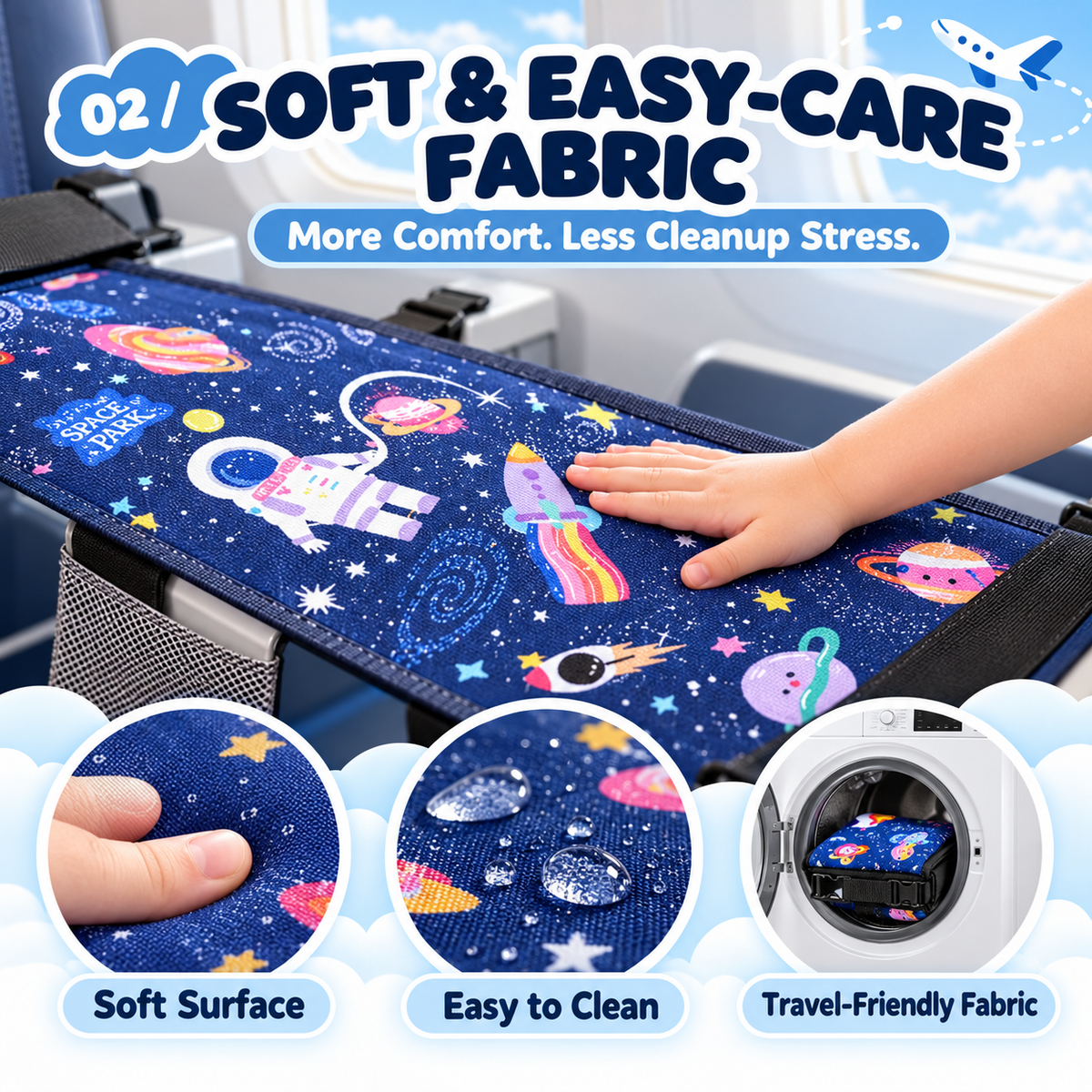 🚞Portable Kids Travel Bed | Airplane & Train Seat Extender, Anti-slip Foldable Sleeping Mat for Toddler Long Journey