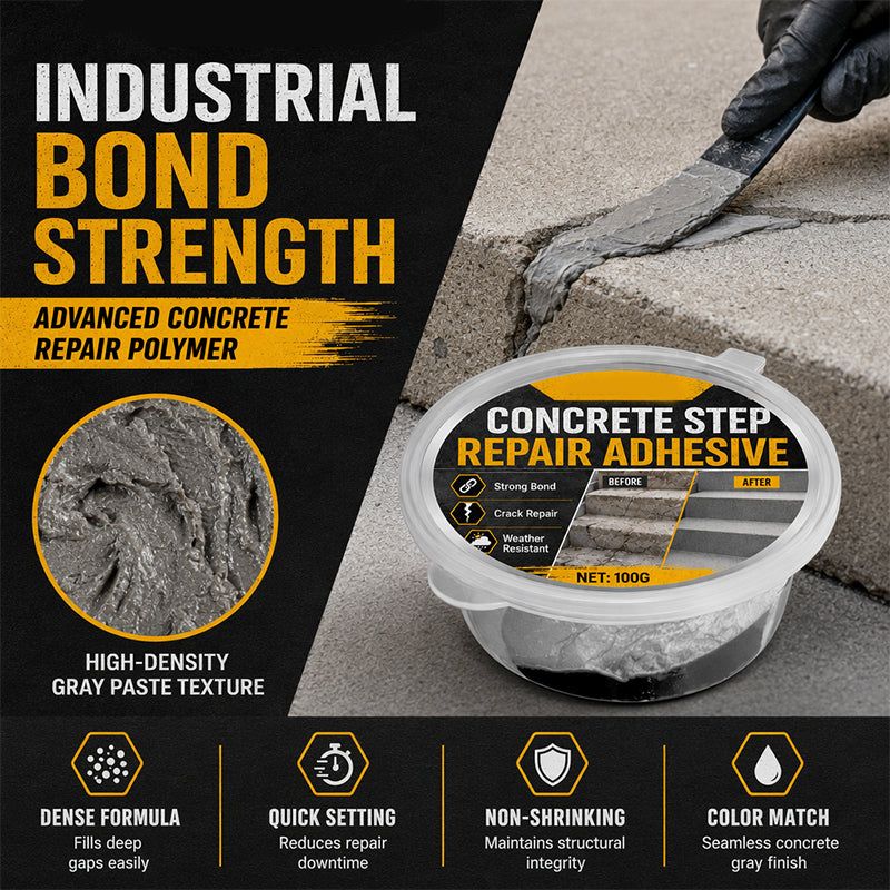 🧱One application solves all your stair crack problems! High-strength concrete repair adhesive