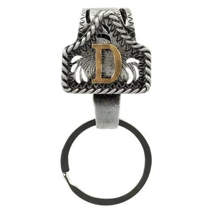 📎Handmade Cow Tag Belt Key Holder with Copper Initial