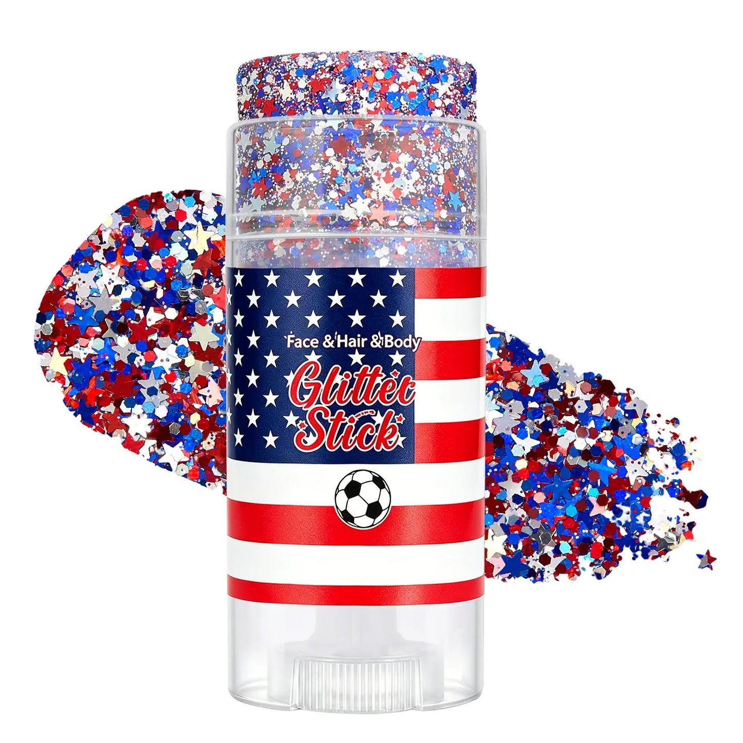 🌈🎆 4th of July Glitter Stick | Red, White & Blue Body & Hair Sparkle