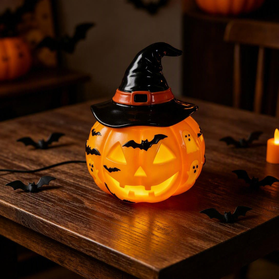 Witch Hat Pumpkin Lamp