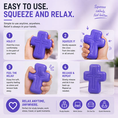 ✝️ Faith-Inspired Cross Squishy – Soft, Odor-Free & Satisfying Squeeze Toy