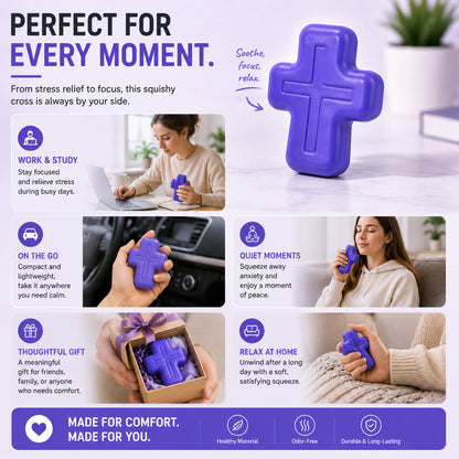 ✝️ Faith-Inspired Cross Squishy – Soft, Odor-Free & Satisfying Squeeze Toy