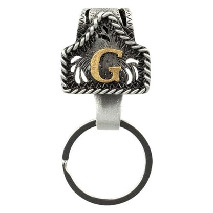 📎Handmade Cow Tag Belt Key Holder with Copper Initial