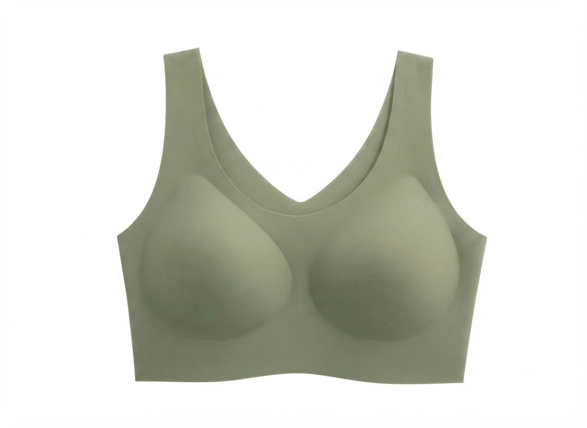 Seamless Wireless Bralette – Wide Comfort Straps, Breathable Lightweight Nude Bra, Smart Size Stretchy Fit