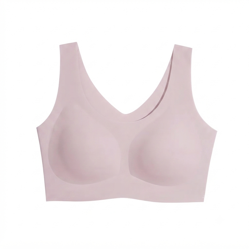 Seamless Wireless Bralette – Wide Comfort Straps, Breathable Lightweight Nude Bra, Smart Size Stretchy Fit