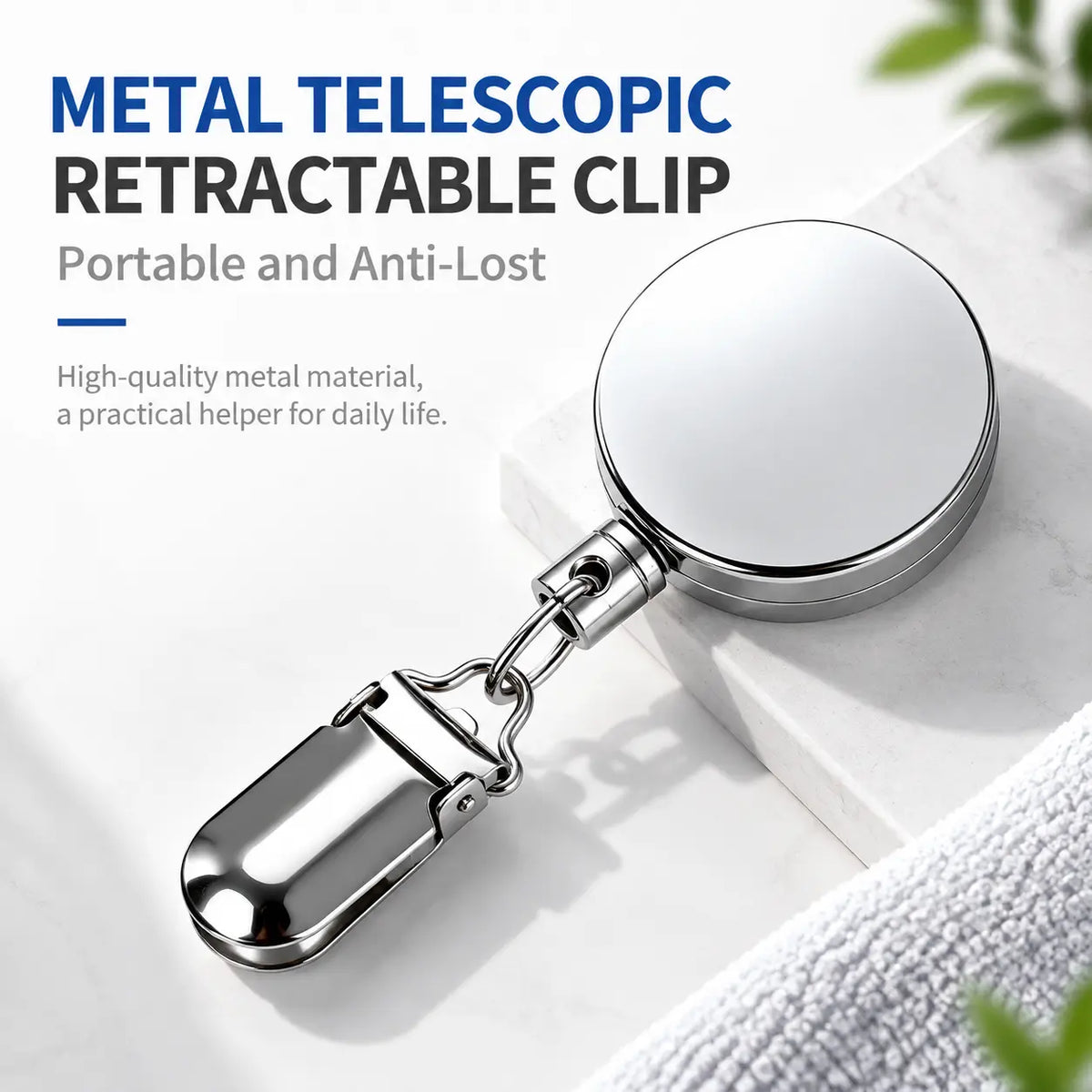 Compact wall mounted retractable towel clip