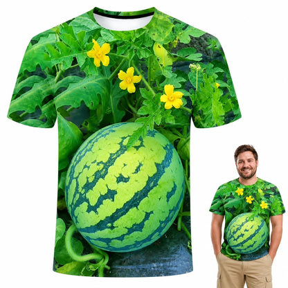 Creative Watermelon Print Men's Casual Sporty T-Shirt