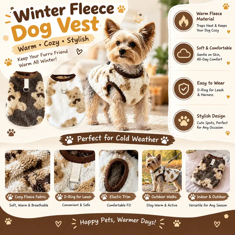 🧸Fleece Vests for Dogs and Cats in Autumn and Winter