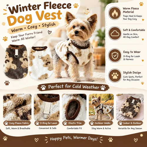 🧸Fleece Vests for Dogs and Cats in Autumn and Winter