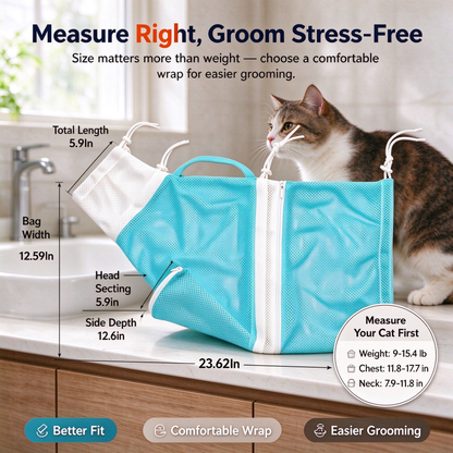 Adjustable Cat Bathing & Grooming Bag
