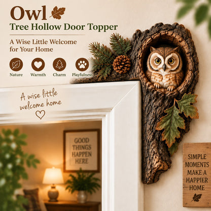 🦊 Unique Woodland Animal Tree Hole Door Topper – Charming Home & Door Accent ✨🍁
