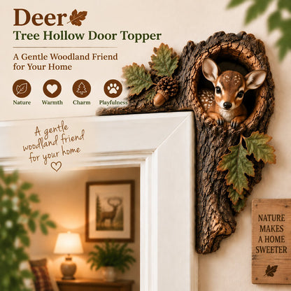 🦊 Unique Woodland Animal Tree Hole Door Topper – Charming Home & Door Accent ✨🍁