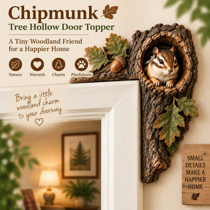 🦊 Unique Woodland Animal Tree Hole Door Topper – Charming Home & Door Accent ✨🍁