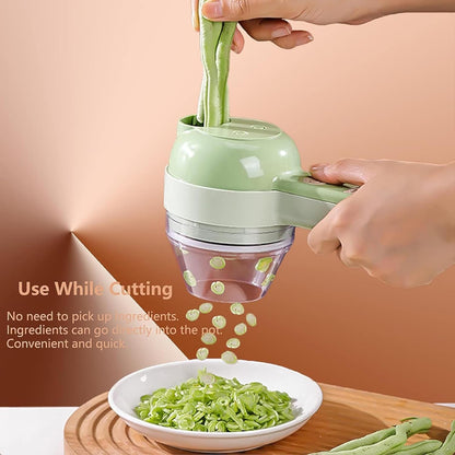 🥕 4-in-1 Electric Vegetable Cutter- Wireless Food Processor for Garlic Pepper Chili Onion Celery Ginger Meat