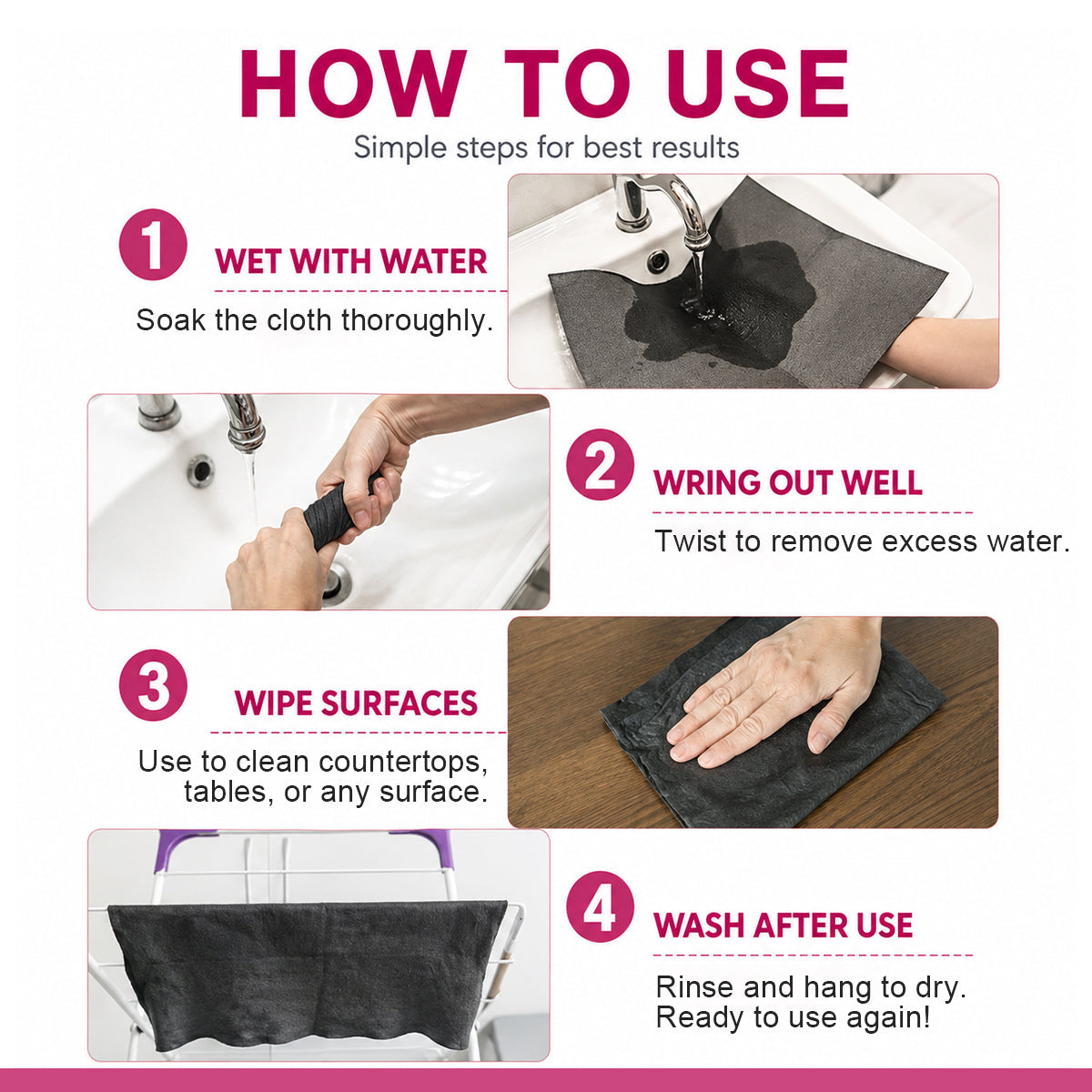 ✨ Ultra-Absorbent Magic Microfiber Cleaning Cloth (5-Pack) | Streak-Free & Chemical-Free Cleaning For Any Surface! 🧽🔥