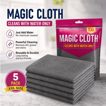 ✨ Ultra-Absorbent Magic Microfiber Cleaning Cloth (5-Pack) | Streak-Free & Chemical-Free Cleaning For Any Surface! 🧽🔥