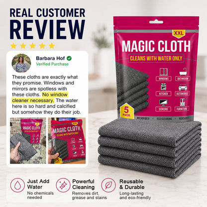 ✨ Ultra-Absorbent Magic Microfiber Cleaning Cloth (5-Pack) | Streak-Free & Chemical-Free Cleaning For Any Surface! 🧽🔥